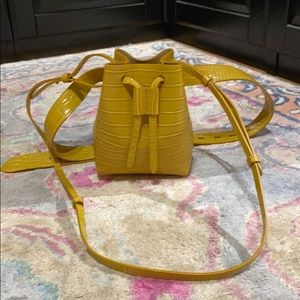 Nanushka Yellow Croc-Embossed Mini Bag